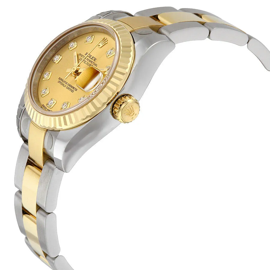 Rolex Lady Datejust 26 Champagne Dial Stainless Steel and 18K Yellow Gold Oyster Bracelet Automatic Watch 179173CDO