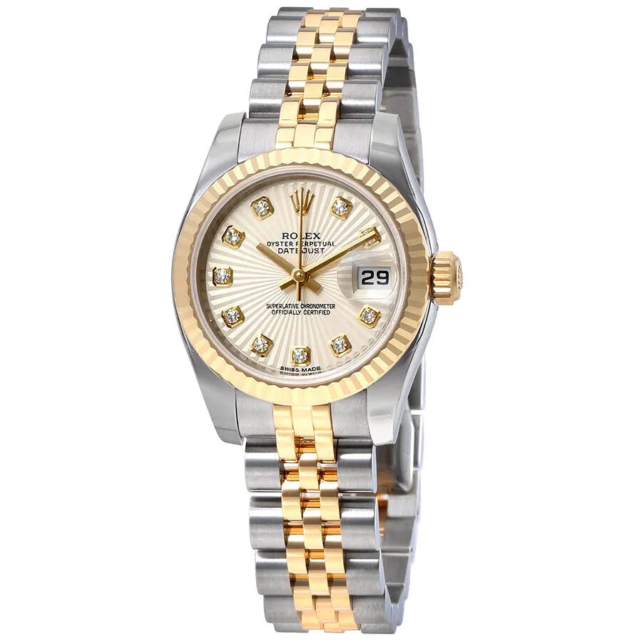 Rolex Lady Datejust Ivory Sunbeam Diamond Dial Automatic Watch 179173IVDJ