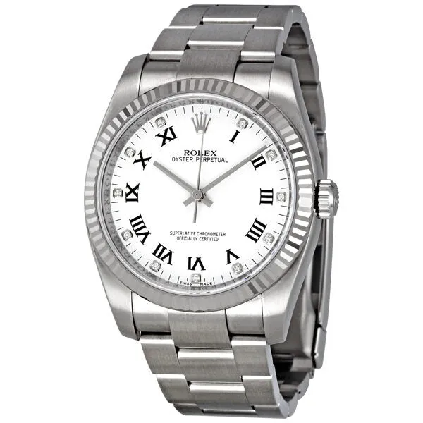 Rolex Oyster Perpetual 36 mm White Dial Stainless Steel Bracelet Automatic Men's Watch 116034WDO