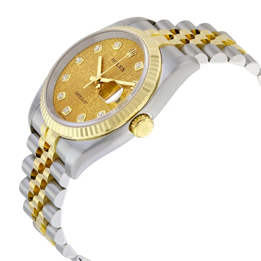 Rolex Oyster Perpetual Datejust 36 Champagne Dial Stainless Steel and 18K Yellow Gold Jubilee Bracelet Automatic Men's Watch 116233CJDJ