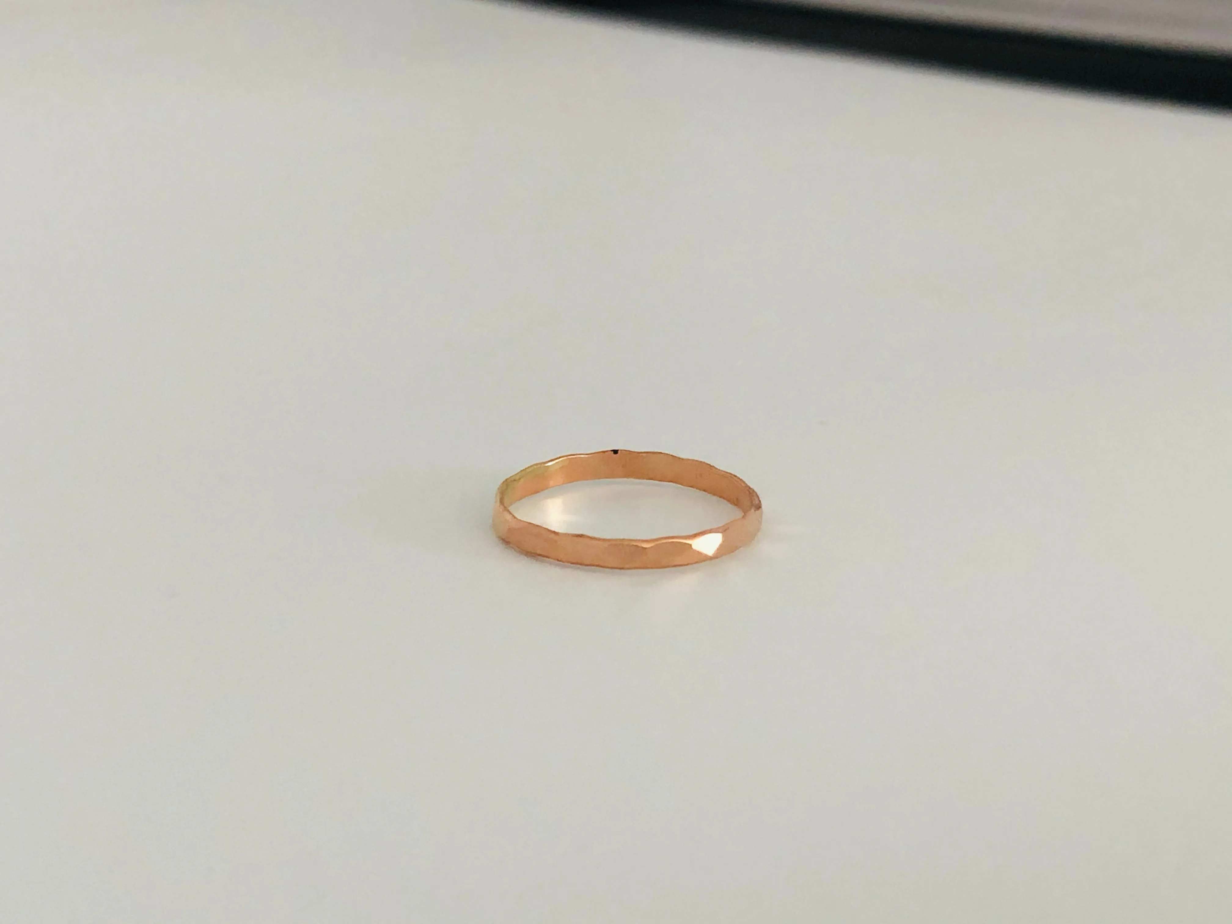 Rose Gold Filled Diamond Cut Band Ring - Rose Gold Stacking Ring