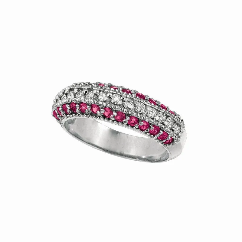 ROSE SAPPHIRE & DIAMOND FASHION RING, 14K WHITE GOLD 14K GOLD (0.93 CTW)