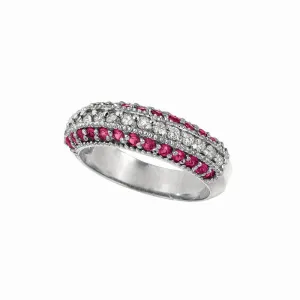 ROSE SAPPHIRE & DIAMOND FASHION RING, 14K WHITE GOLD 14K GOLD (0.93 CTW)