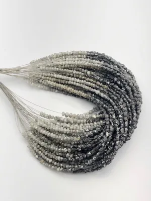 Rough Gray and Black Diamonds, Gemstone Beads, Half Strand, 4.5"