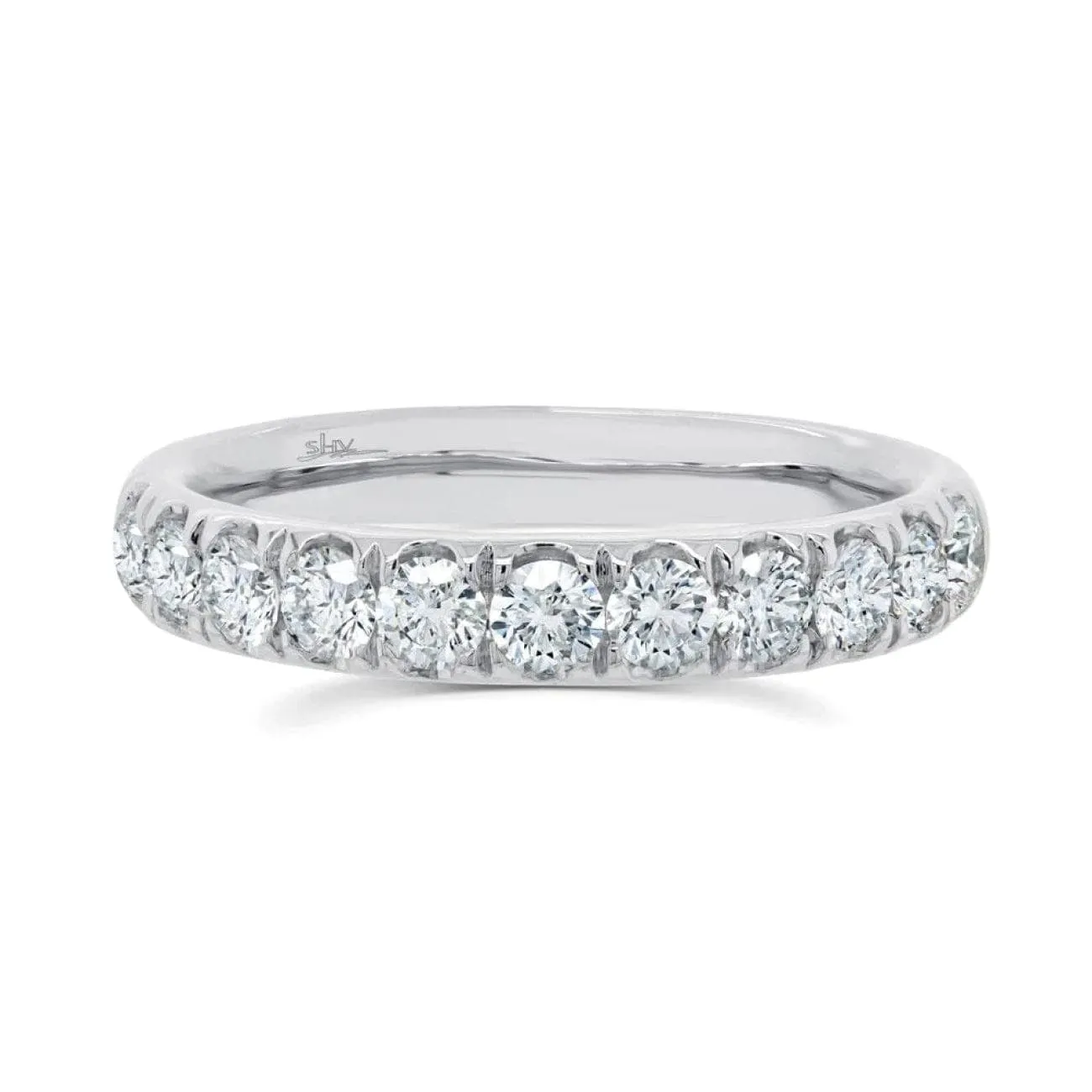 Round Brilliant Cut Diamond Halfway 14K White Gold 0.90Ct G/Hsi Band