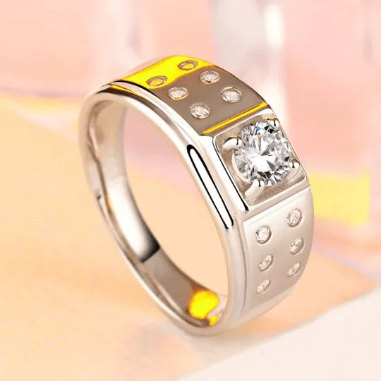 Round Cut Men's Wedding Ring