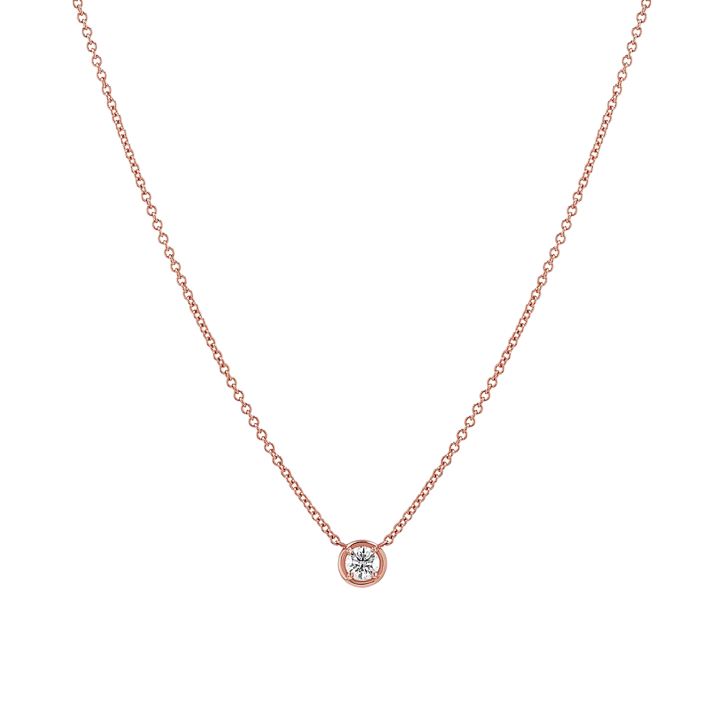 Round Diamond Solitaire Necklace