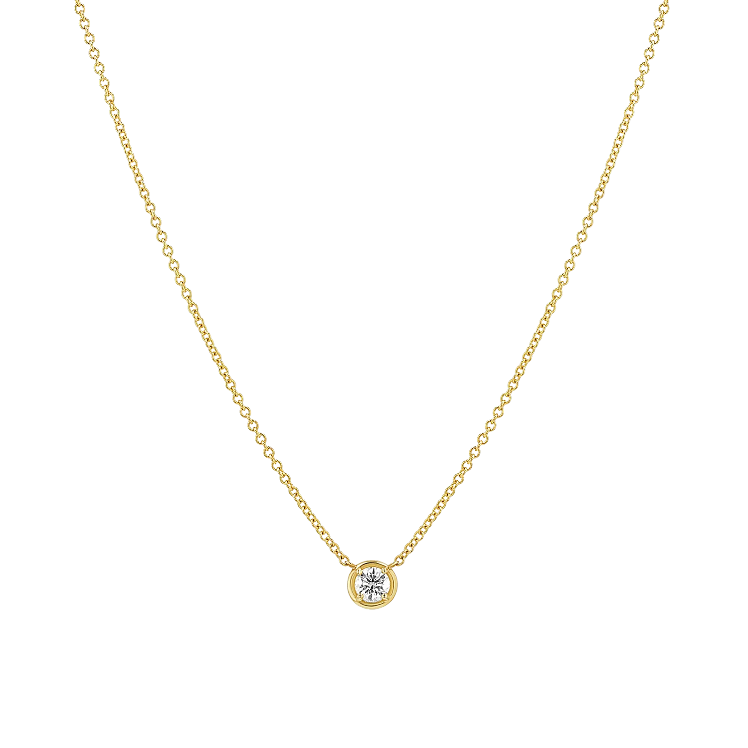 Round Diamond Solitaire Necklace