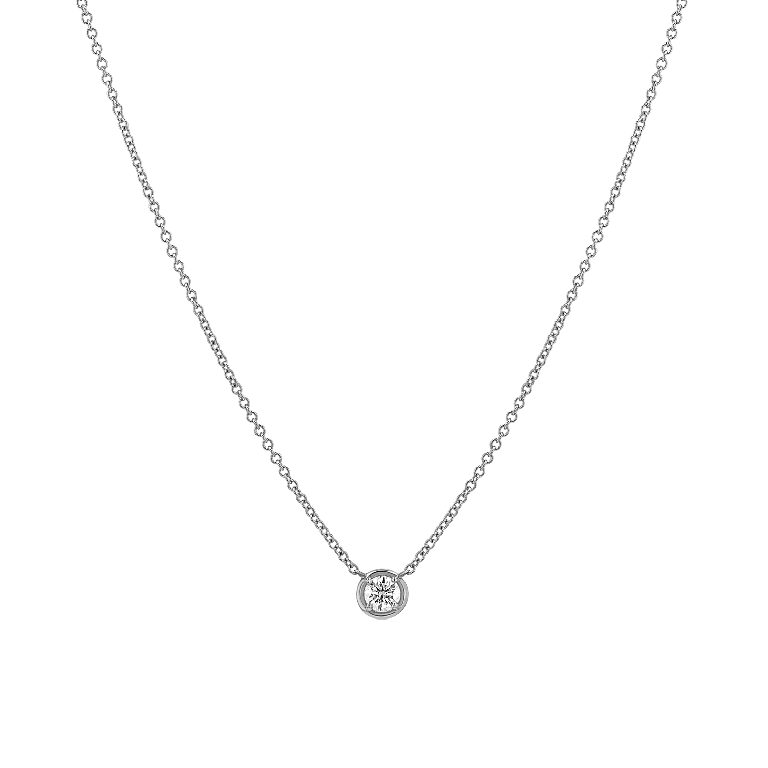 Round Diamond Solitaire Necklace