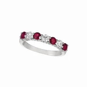 RUBY & DIAMOND 7 STONES RING 14K GOLD (1.63CTW)