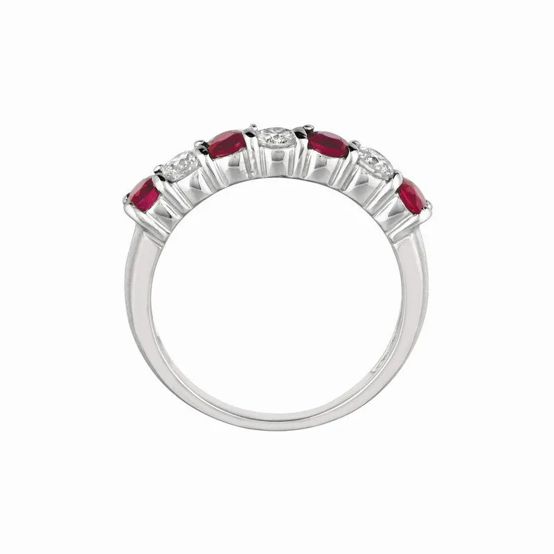 RUBY & DIAMOND 7 STONES RING 14K GOLD (1.63CTW)