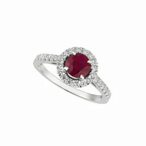 RUBY & DIAMOND ENGAGEMENT RING 14K GOLD (1.62 CTW)
