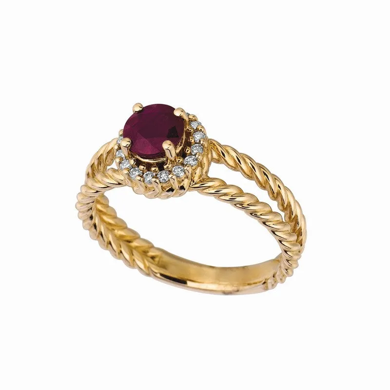 RUBY & DIAMOND RING 14K GOLD (0.98 CTW)