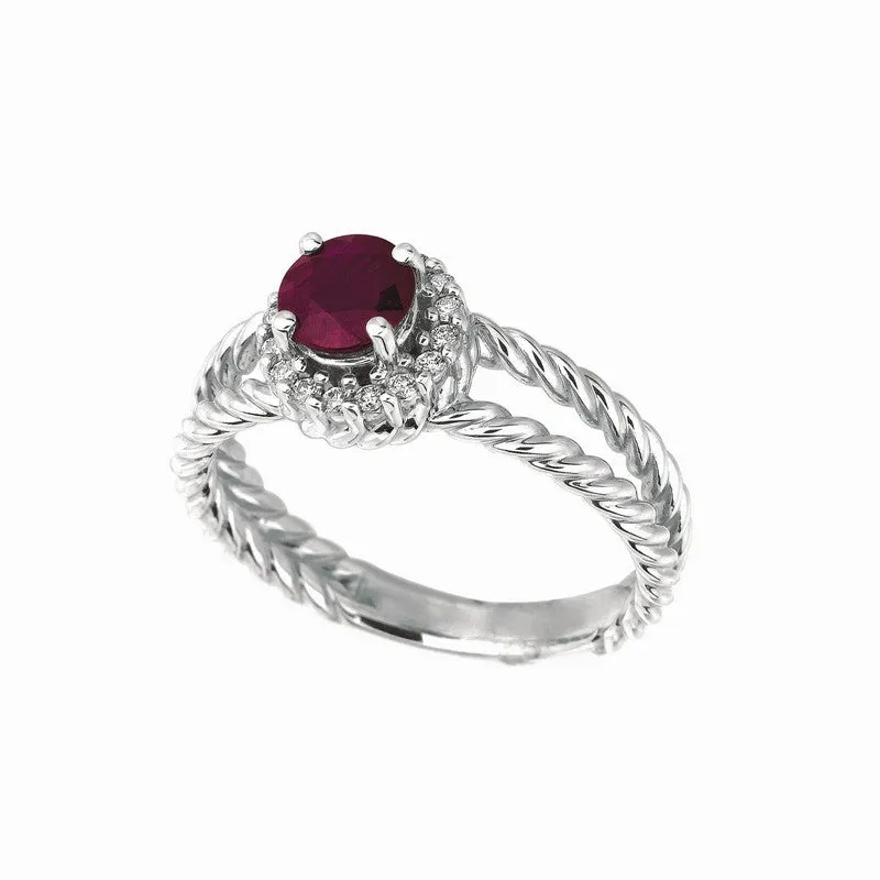 RUBY & DIAMOND RING 14K GOLD (0.98 CTW)