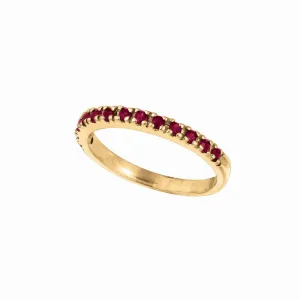 RUBY STACKABLE RING, 14K YELLOW GOLD 14K GOLD (0.21 CTW)
