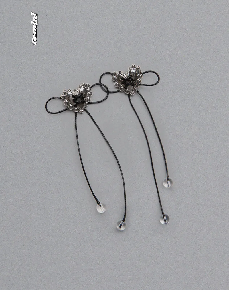 Sadie Bow Earrings in Silver