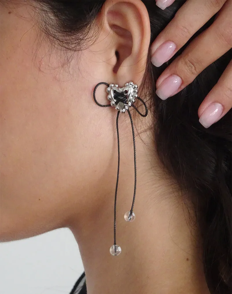 Sadie Bow Earrings in Silver