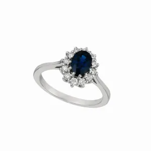 SAPPHIRE & DIAMOND RING 14K GOLD (1.52 CTW)
