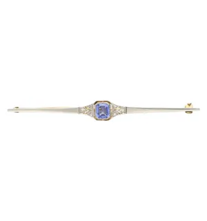 Sapphire and diamond brooch