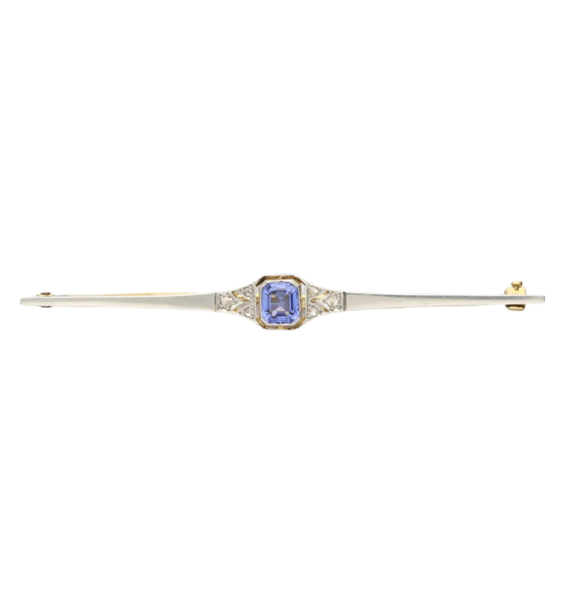 Sapphire and diamond brooch