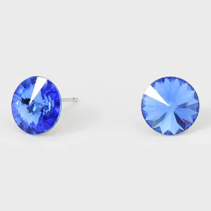 Sapphire Small Round Crystal Stud Earrings | 10mm = 0.39" | 123281