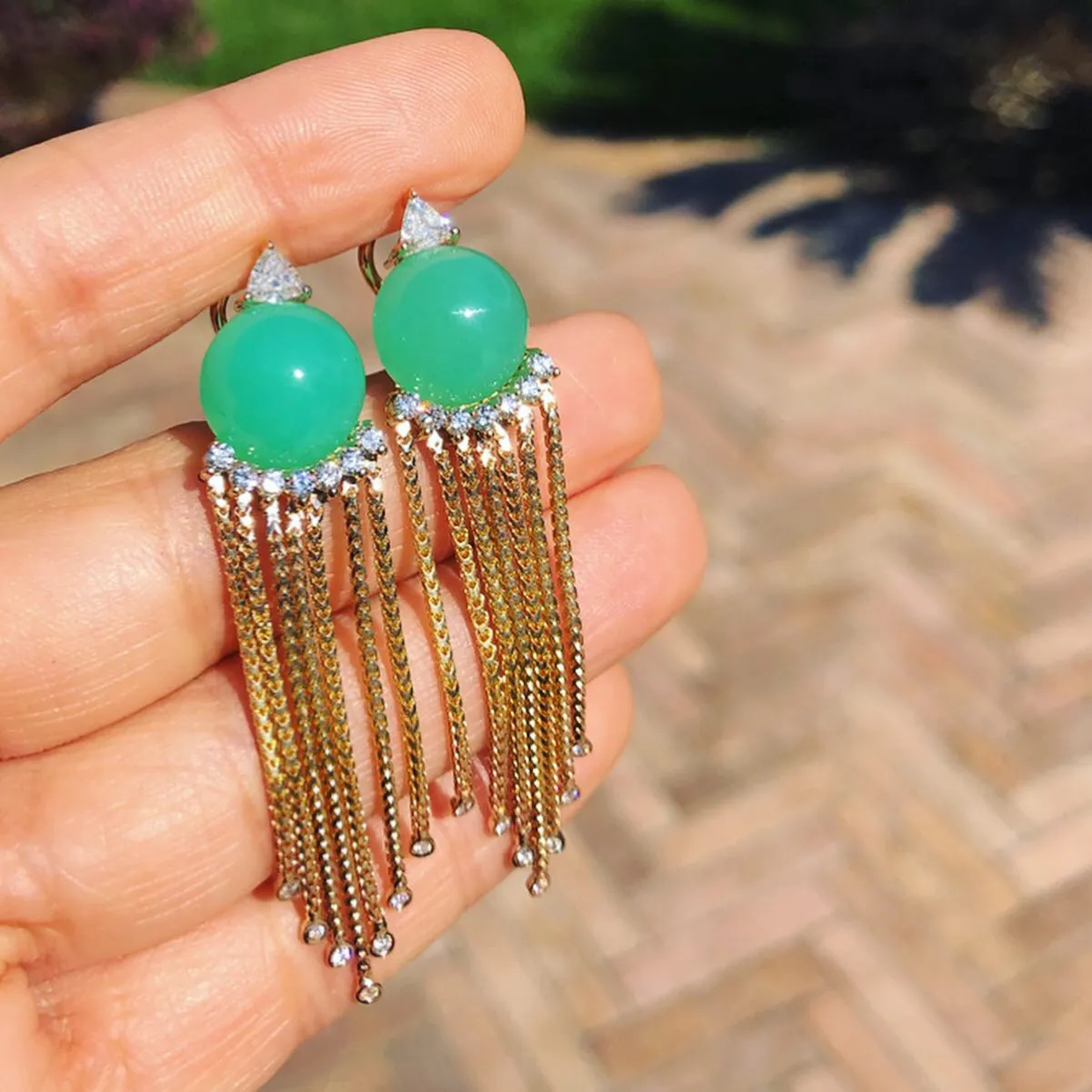 Sema Earrings - Chrysoprase