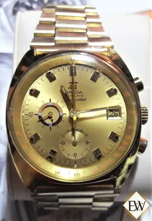 Serviced VINTAGE 1973 OMEGA SeaMaster 176.007 Cal 1040 Chronograph GOLD Watch