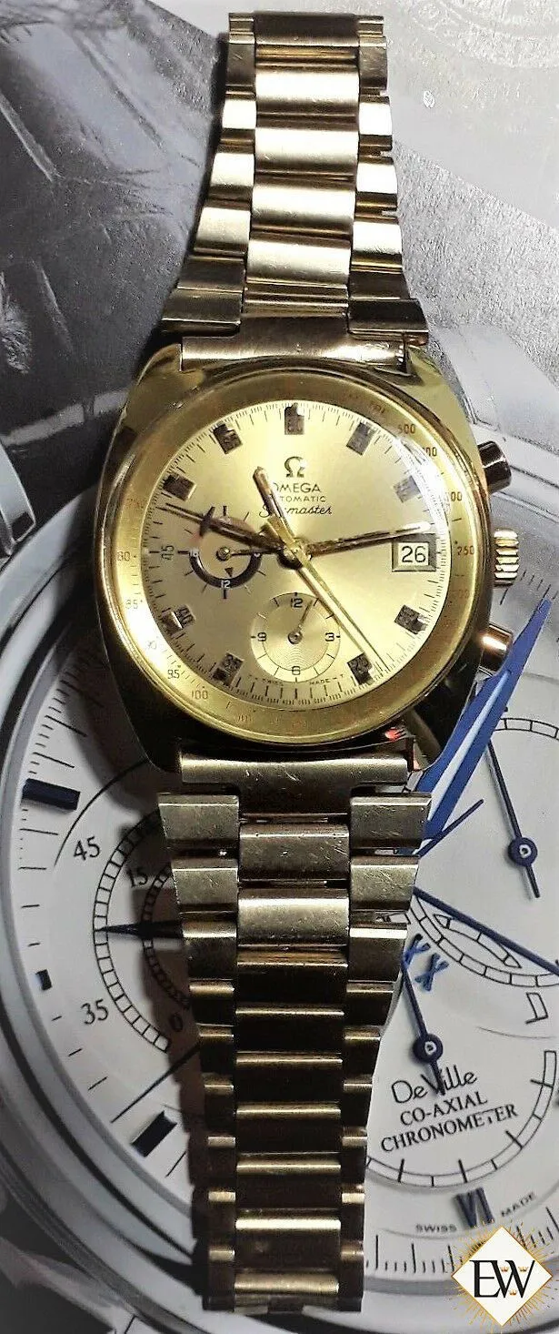 Serviced VINTAGE 1973 OMEGA SeaMaster 176.007 Cal 1040 Chronograph GOLD Watch