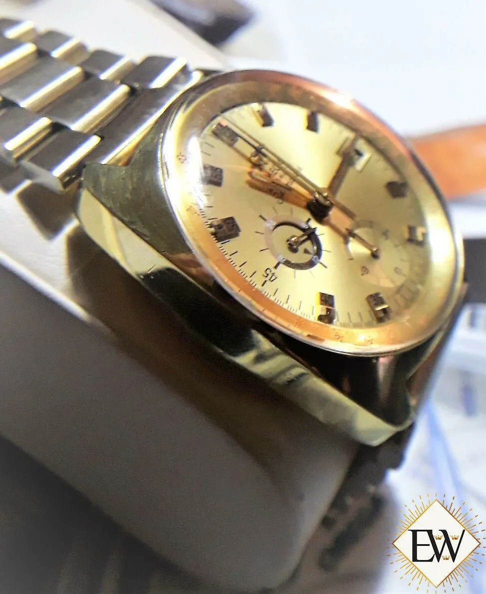 Serviced VINTAGE 1973 OMEGA SeaMaster 176.007 Cal 1040 Chronograph GOLD Watch
