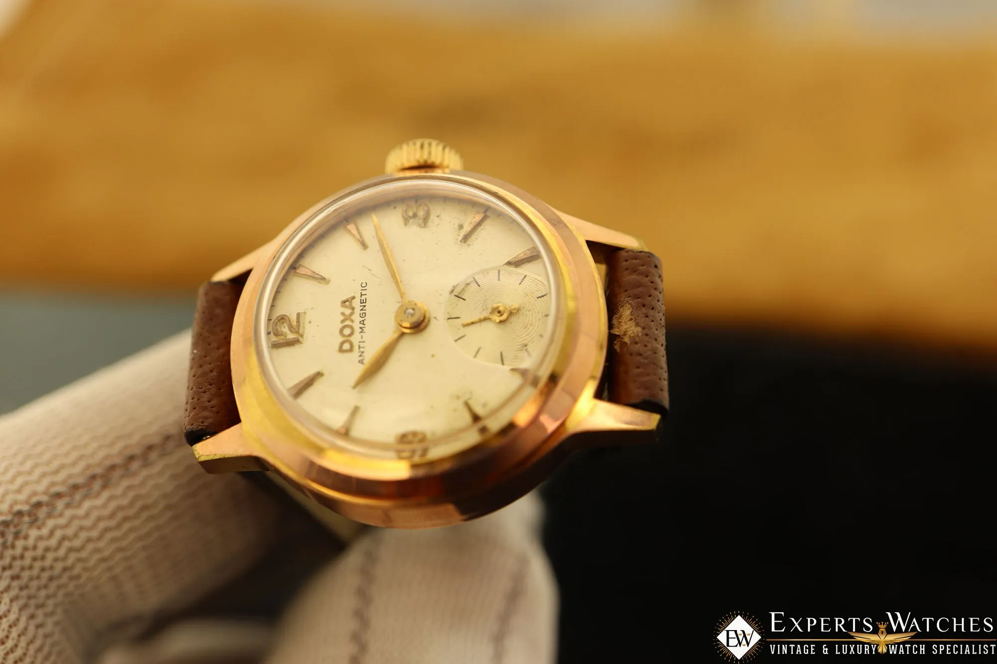 Serviced Vintage Doxa Anti-Magnetic Ladies Manual watch gold Plated Second hands