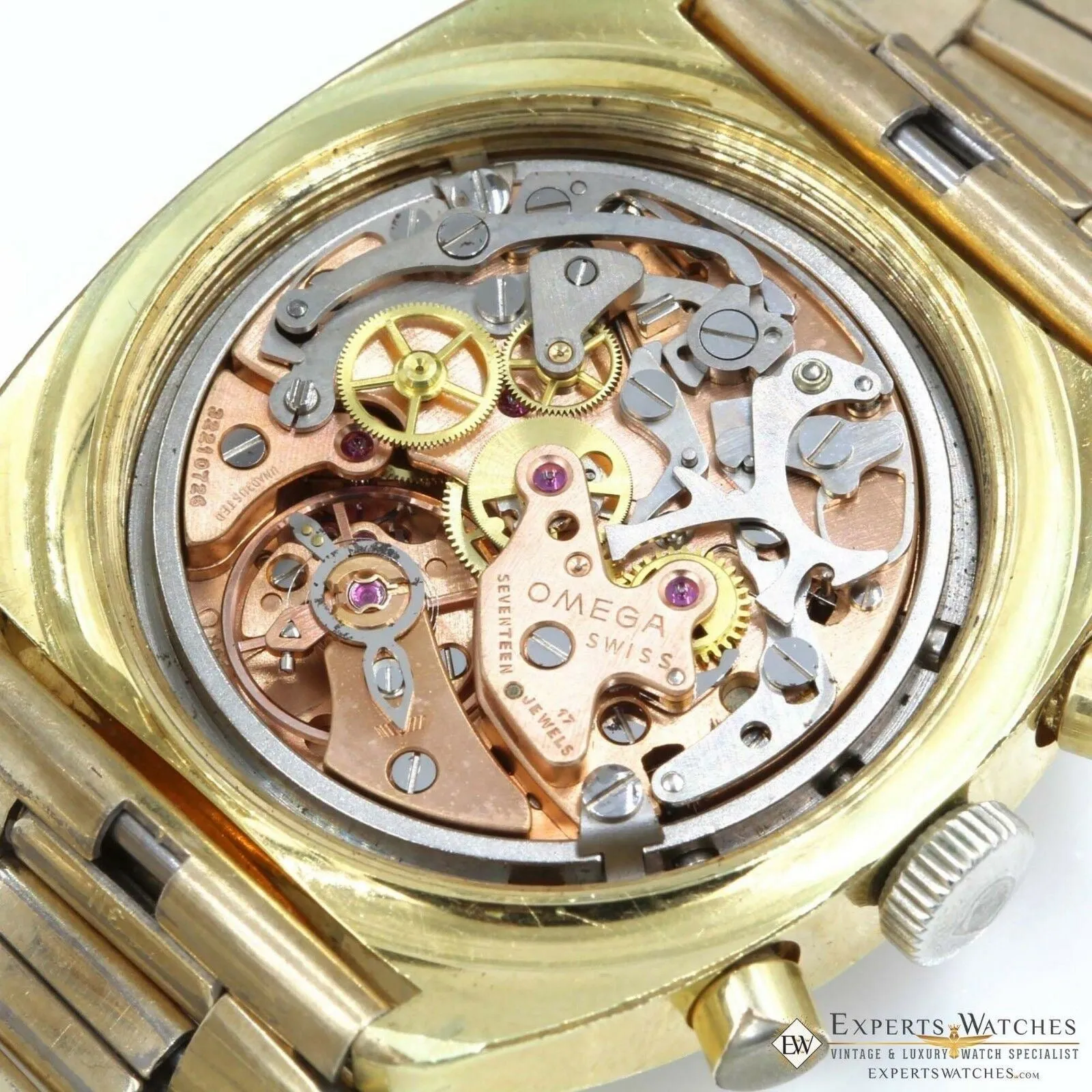 Serviced Vintage Omega SeaMaster 145.029 Gold Top Chronograph 1970 Cal 861 Watch