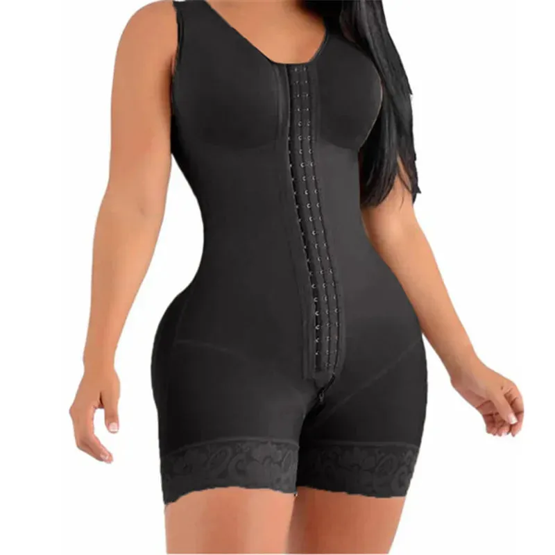 Shapewear High Compression Bodysuit Girdles with Brooches Bust for Daily and Post-Surgical Use Slimming Sheath Belly Women