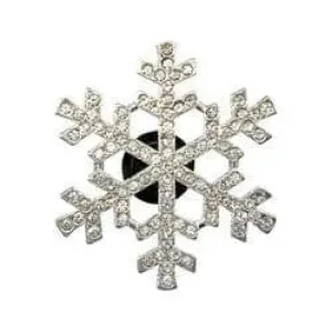 Shoe charm brooch - Snowflake silver with diamond