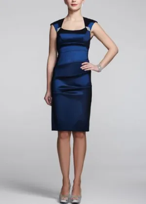 Short Taffeta Dress with Ruching