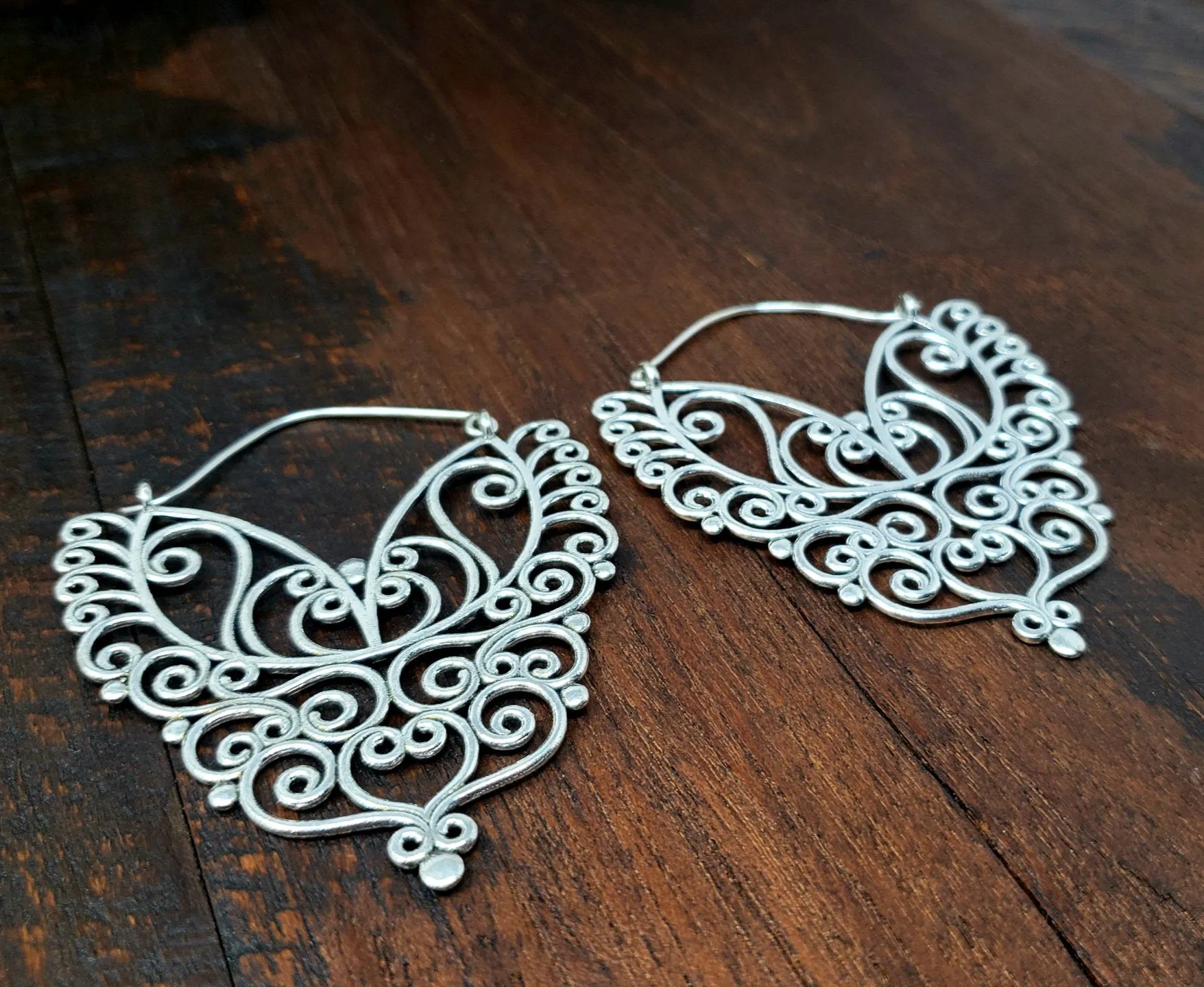 Silver Jayal Statement Hoop Earrings