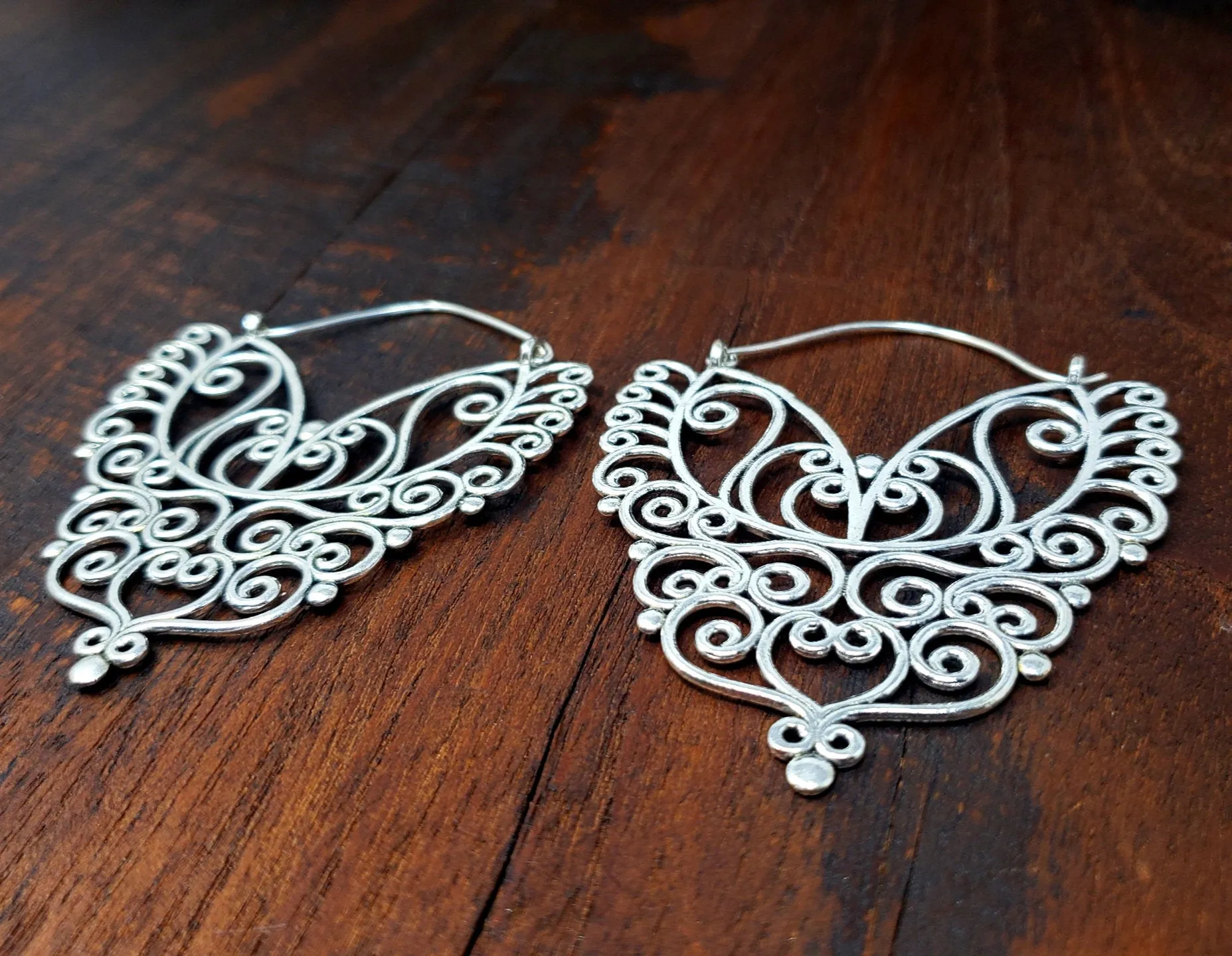 Silver Jayal Statement Hoop Earrings