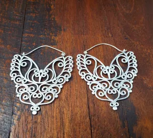 Silver Jayal Statement Hoop Earrings