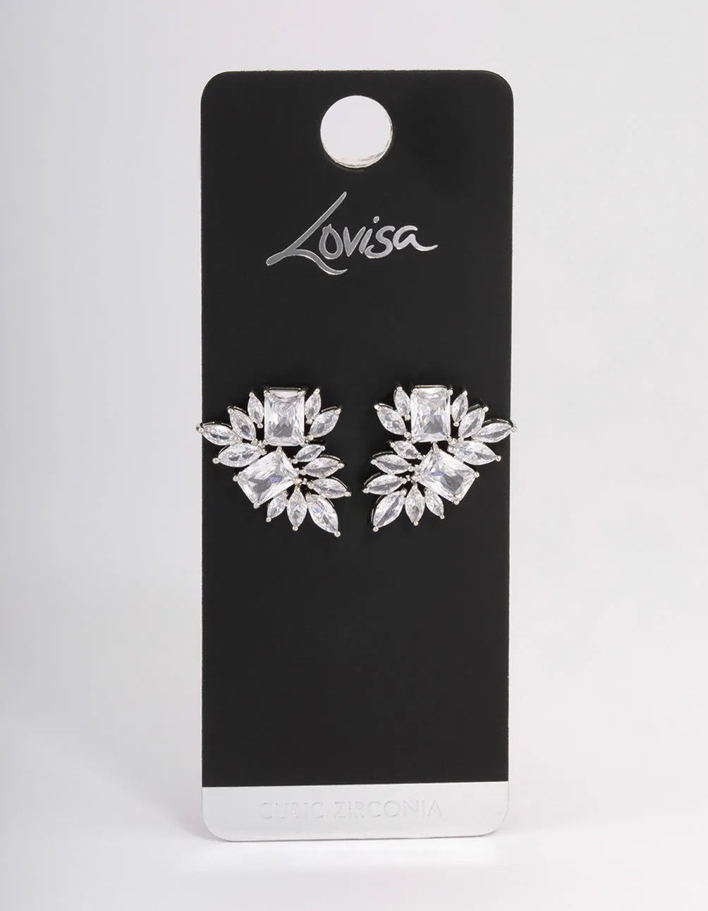 Silver Statement Cluster Earrings