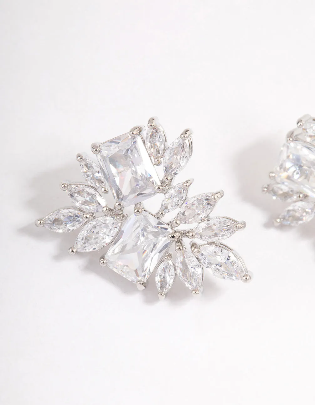 Silver Statement Cluster Earrings