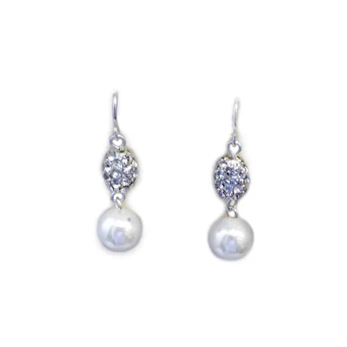 SILVER WHITE EARRINGS  #HNE76927_SIL-WHT