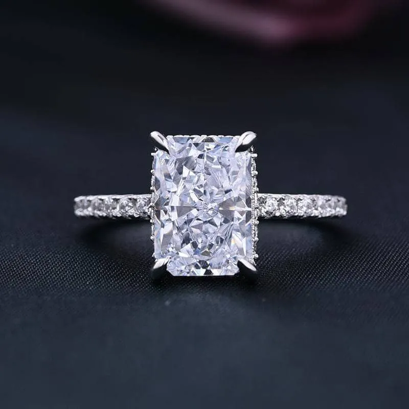 Simulated Diamond Radiant Cut & Emerald Cut Ring Set