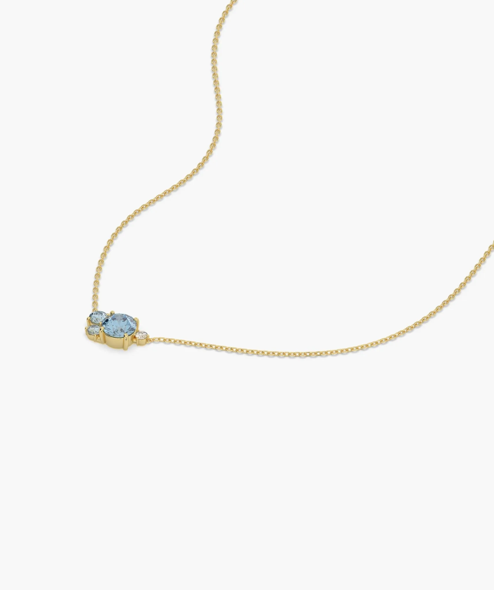Sky Blue Sparkle Diamond Necklace