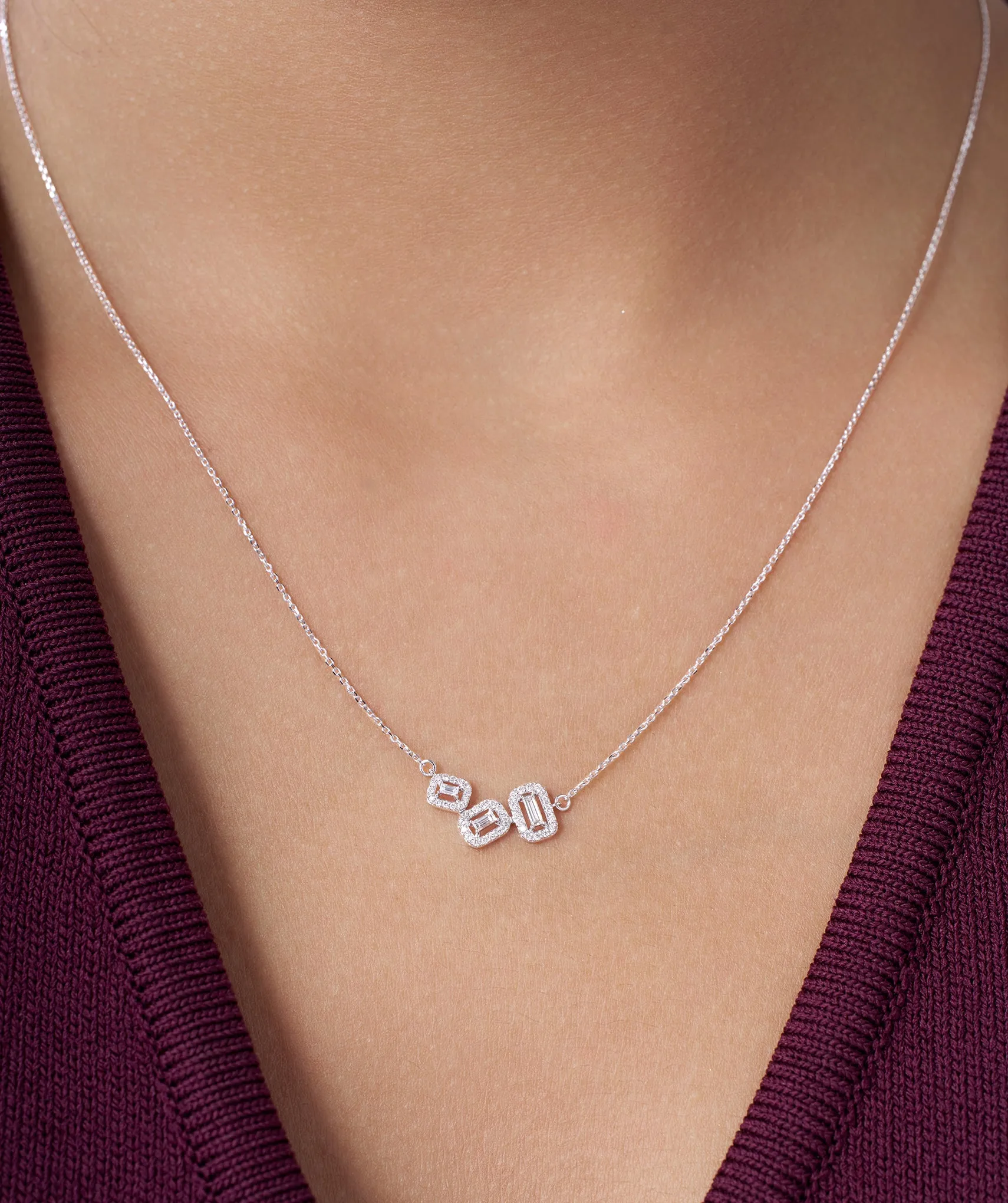 Sleek Diamond Sophistication Necklace
