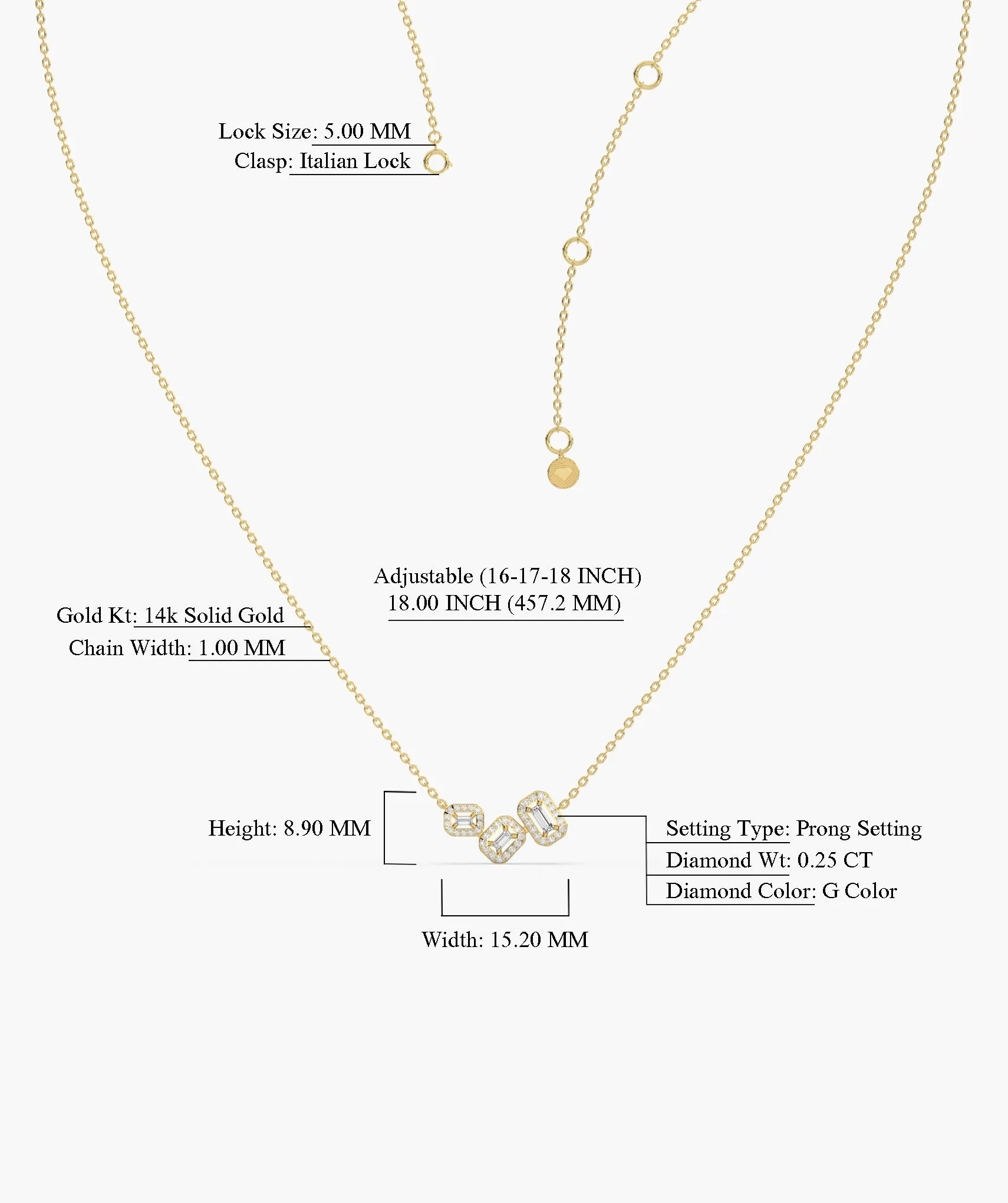 Sleek Diamond Sophistication Necklace