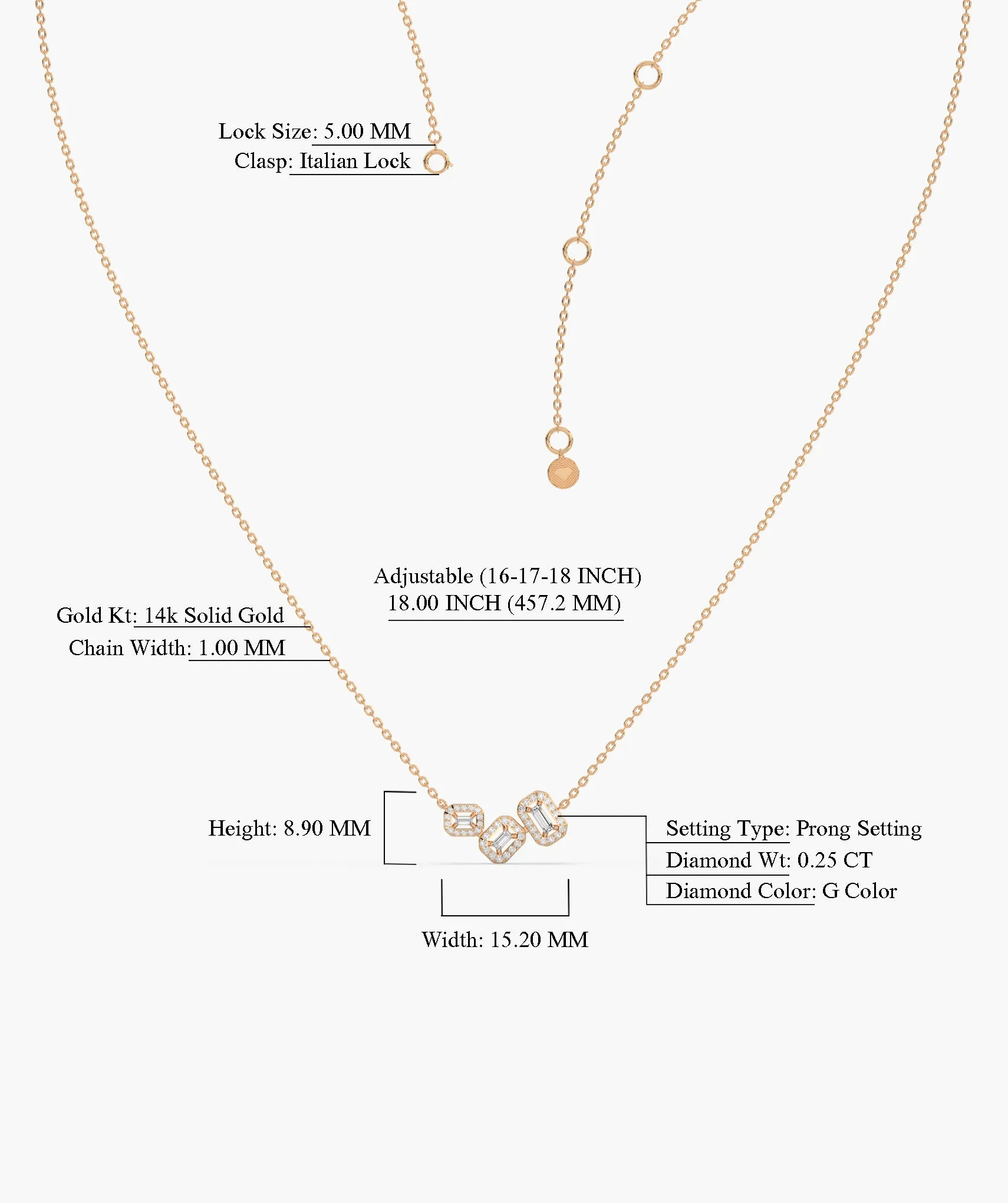 Sleek Diamond Sophistication Necklace
