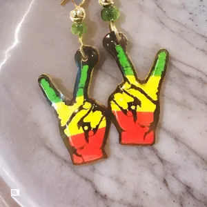 Small Rasta Reggae Dangling Earring