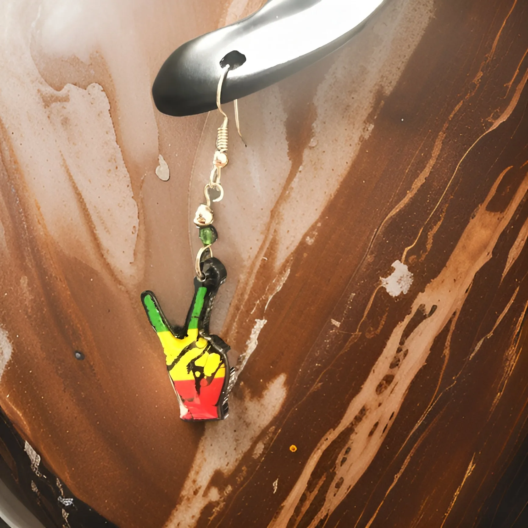 Small Rasta Reggae Dangling Earring