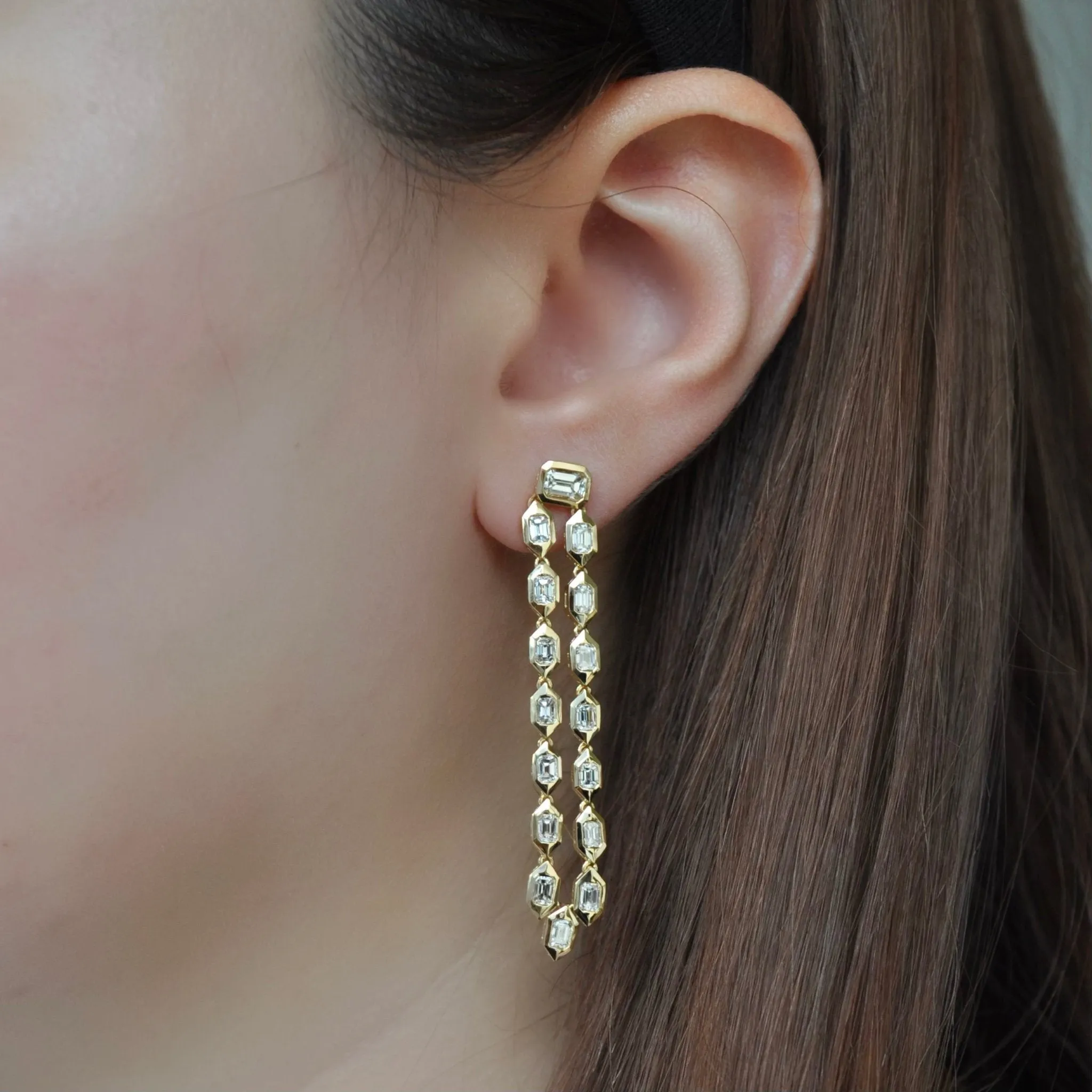 Solaire Alize Drop Diamond Earrings