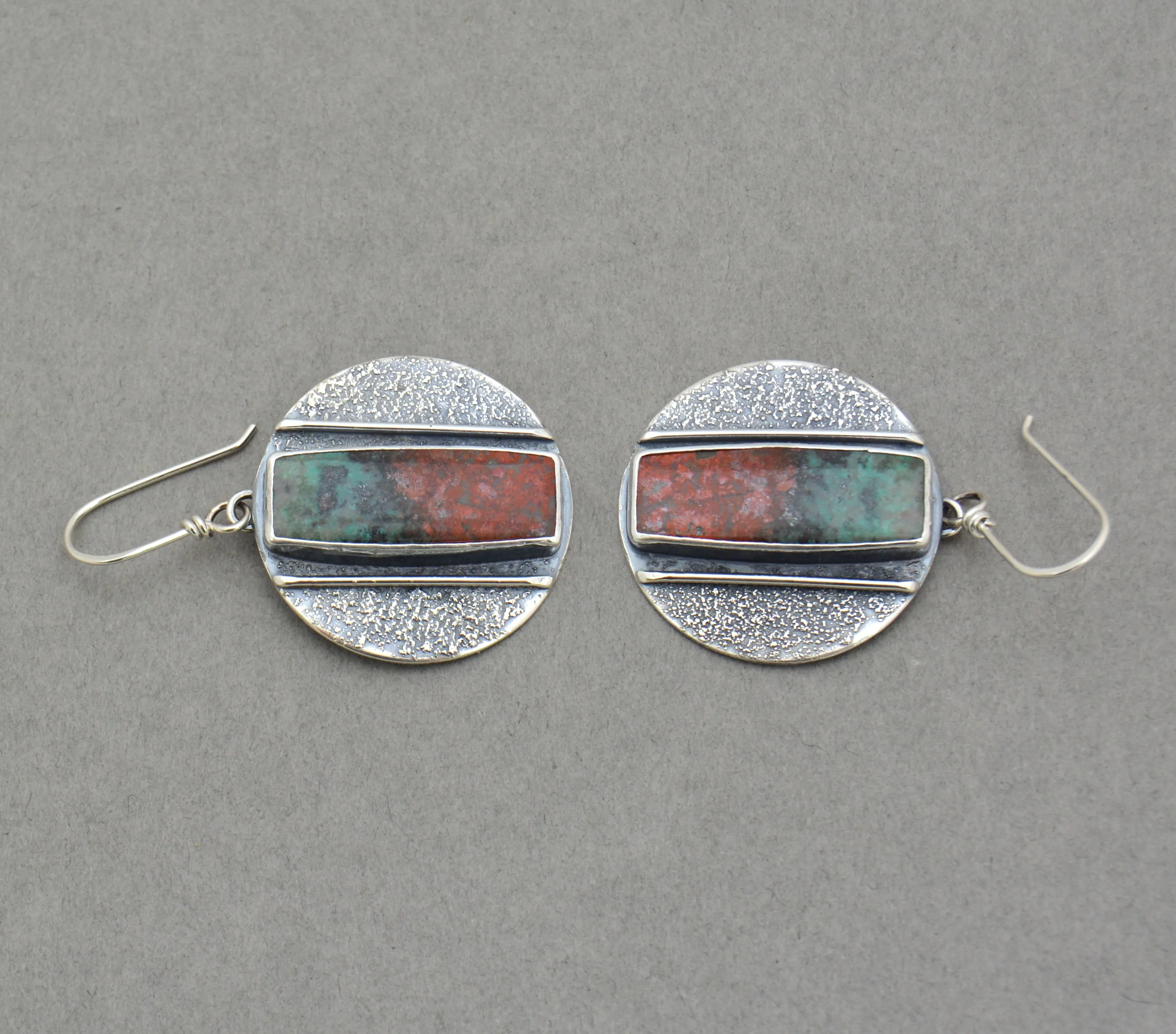 Sonoran Sunrise Rustic Textured Disc Earrings.