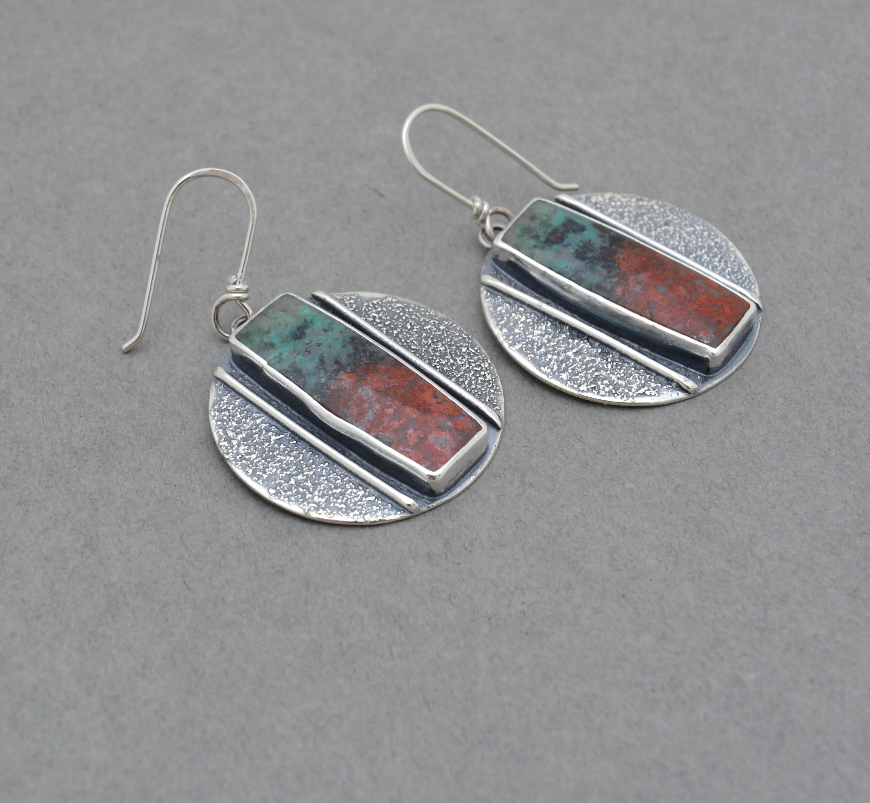 Sonoran Sunrise Rustic Textured Disc Earrings.